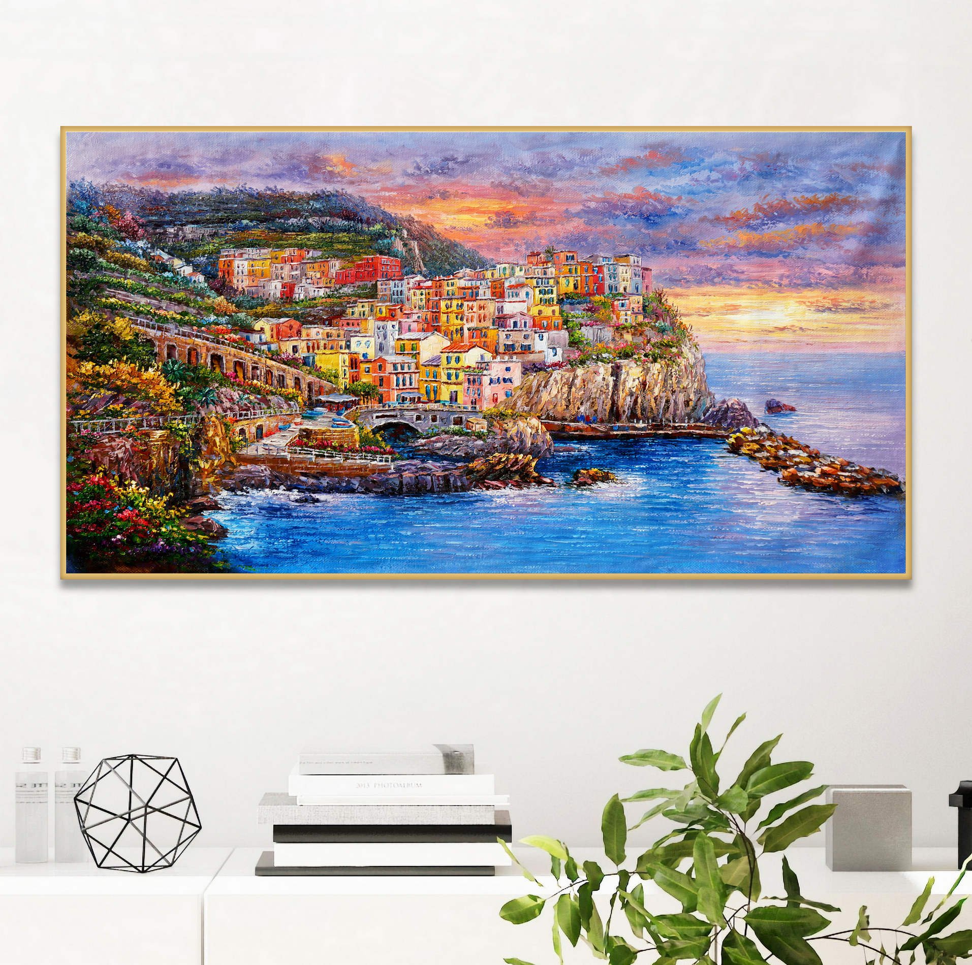 Hand painted Manarola Cinque Terre 60x120cm