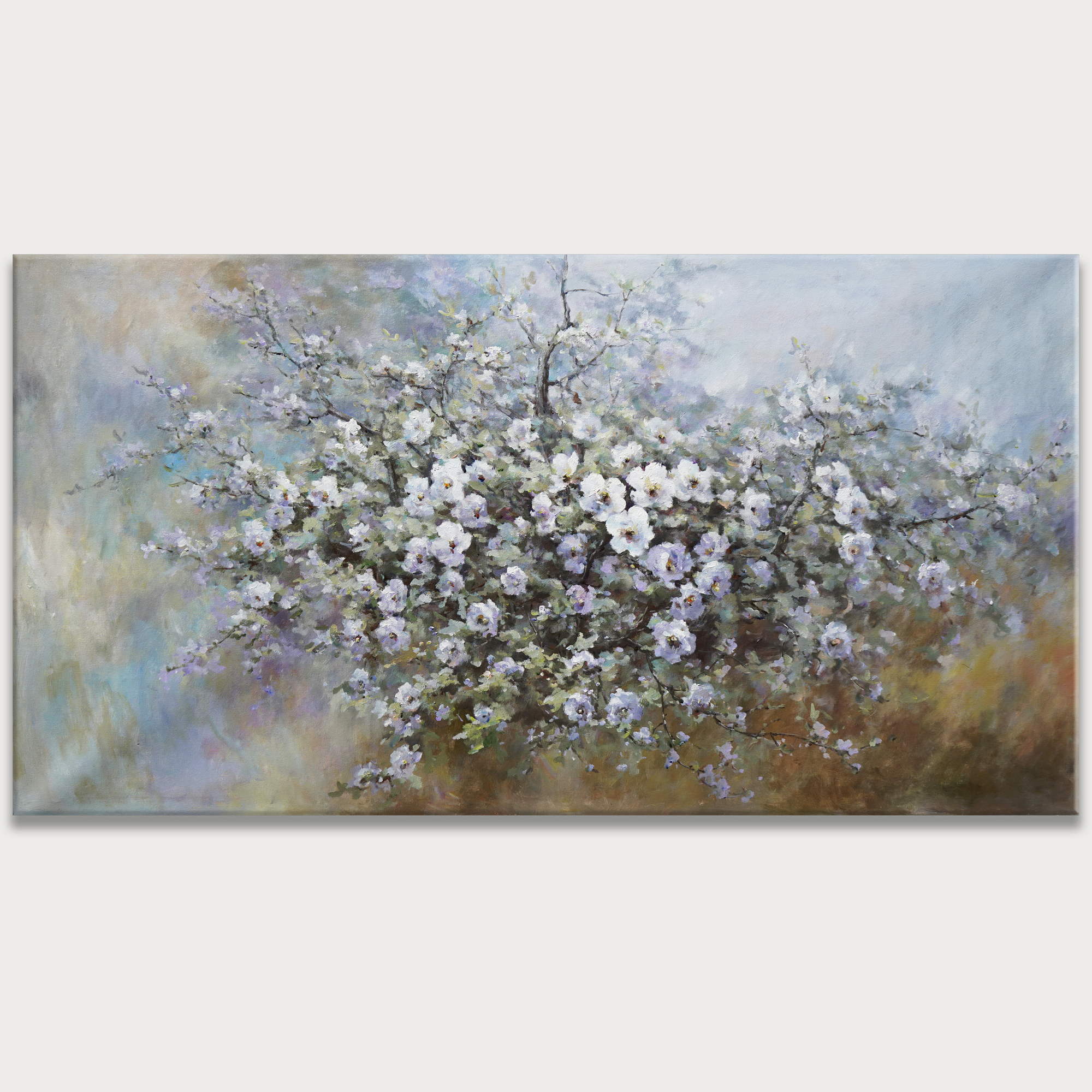 Fleur de cerisier nature peinte à la main 90x180cm