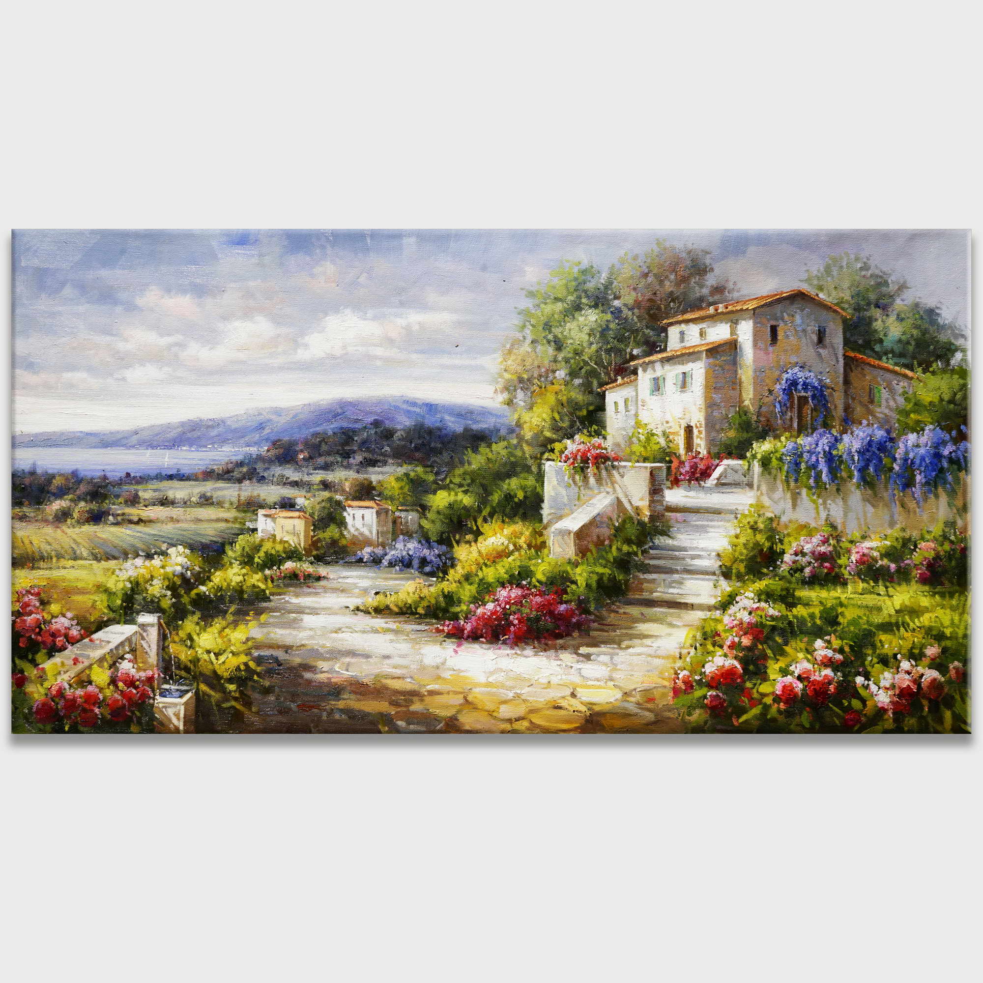 Hand painted Tuscan Landscape 75x150cm