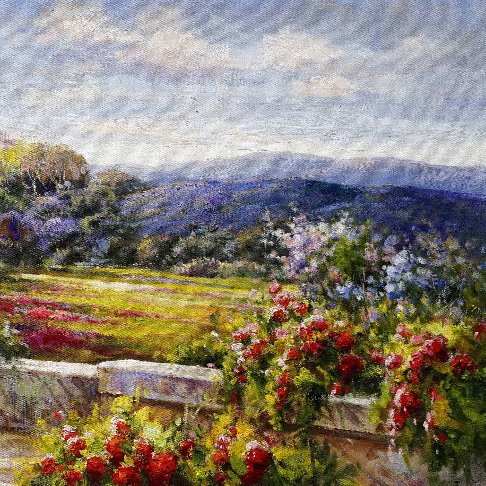 Hand painted Tuscan Landscape 75x150cm