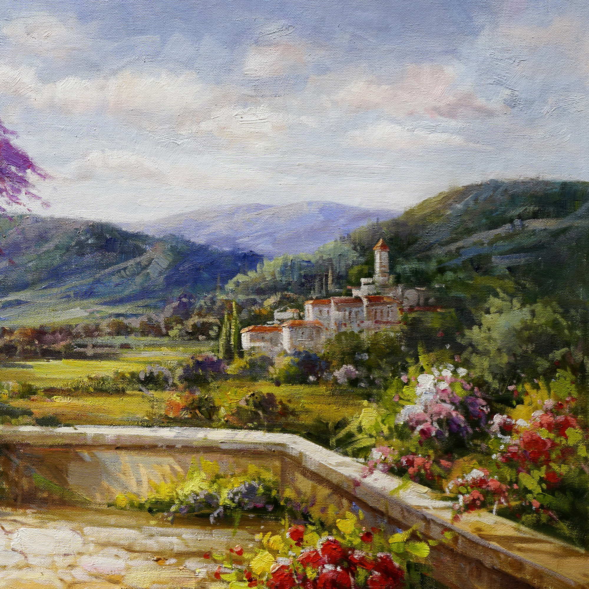 Dipinto a mano Paesaggio Toscano 75x150cm
