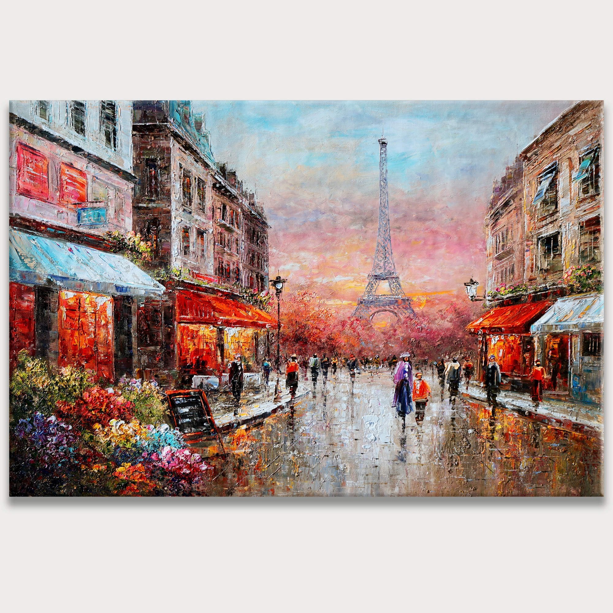Hand painted Paris Eiffel Tower 60x90cm