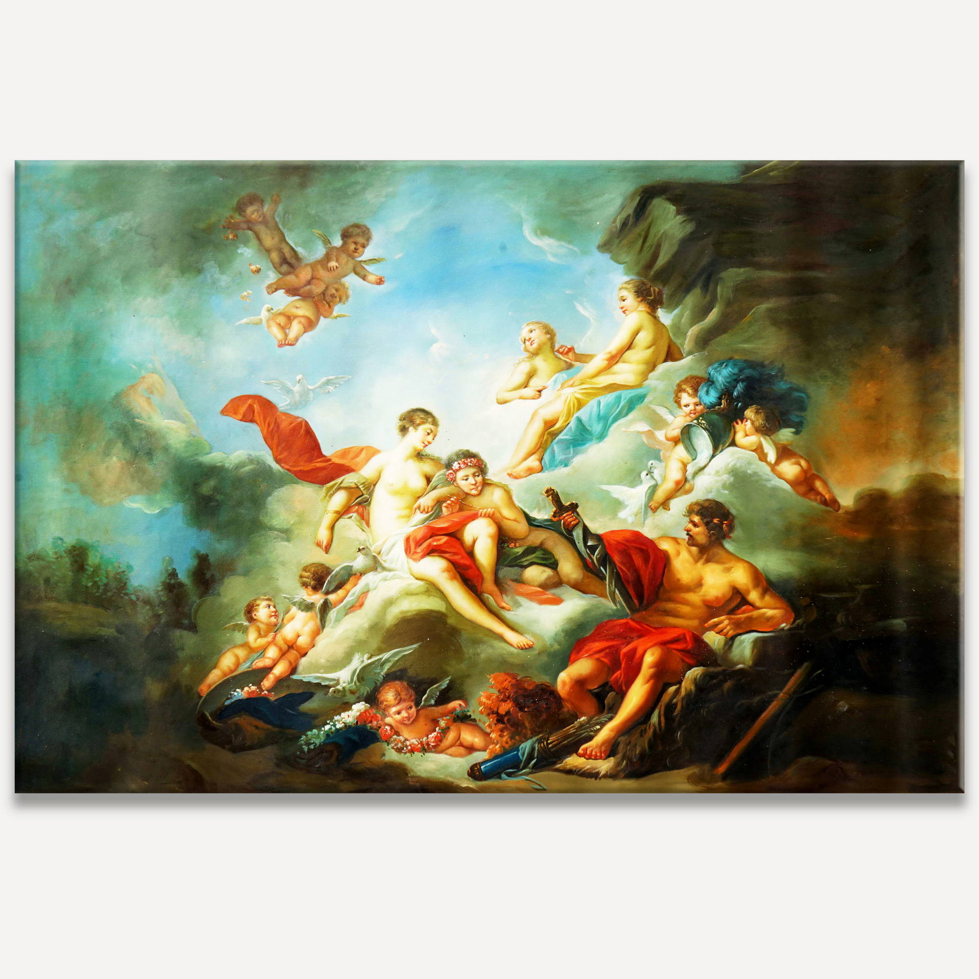Hand painted Mythological Scene Angels and Gods 120x180cm