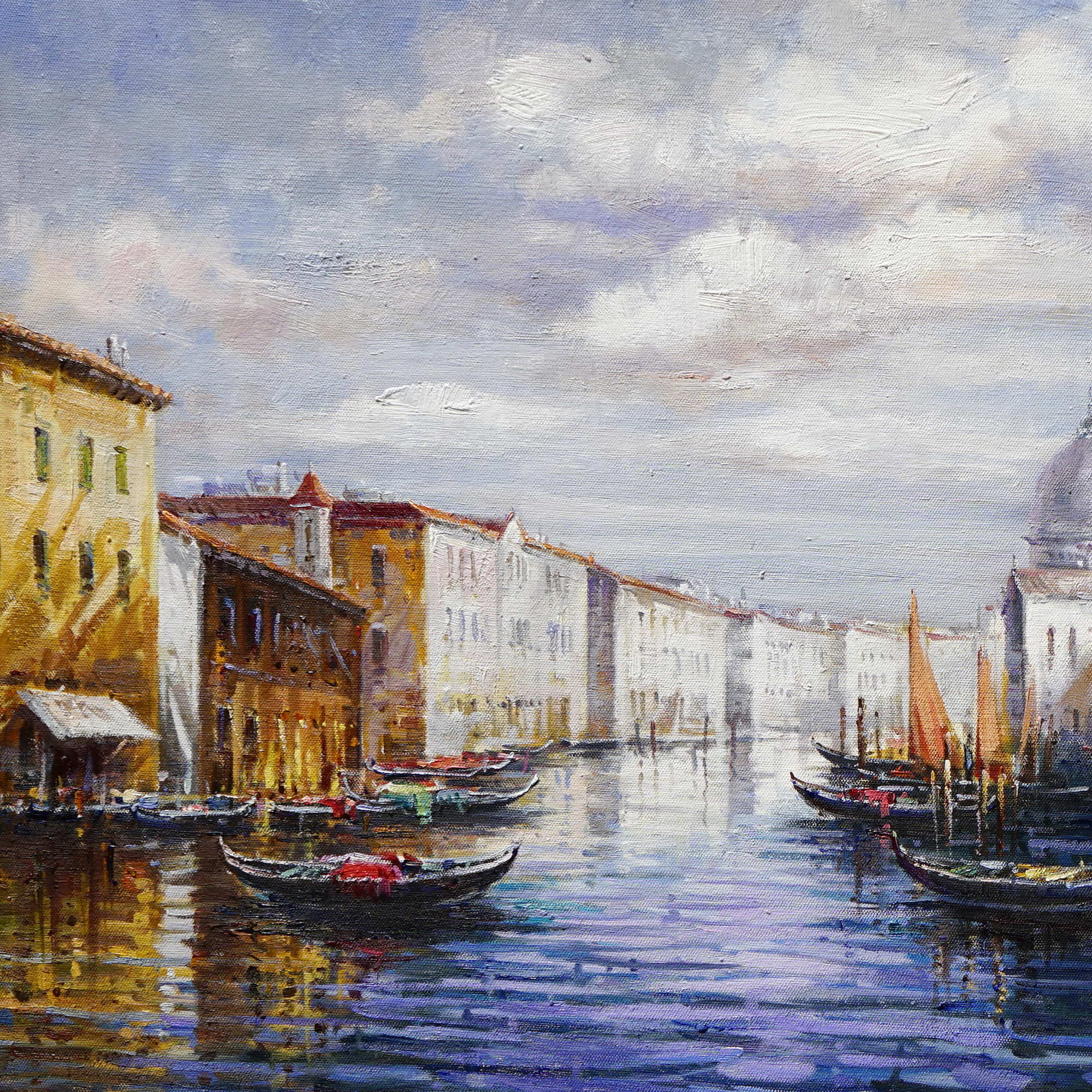 Hand painted Venice Grand Canal Gondolas 75x150cm