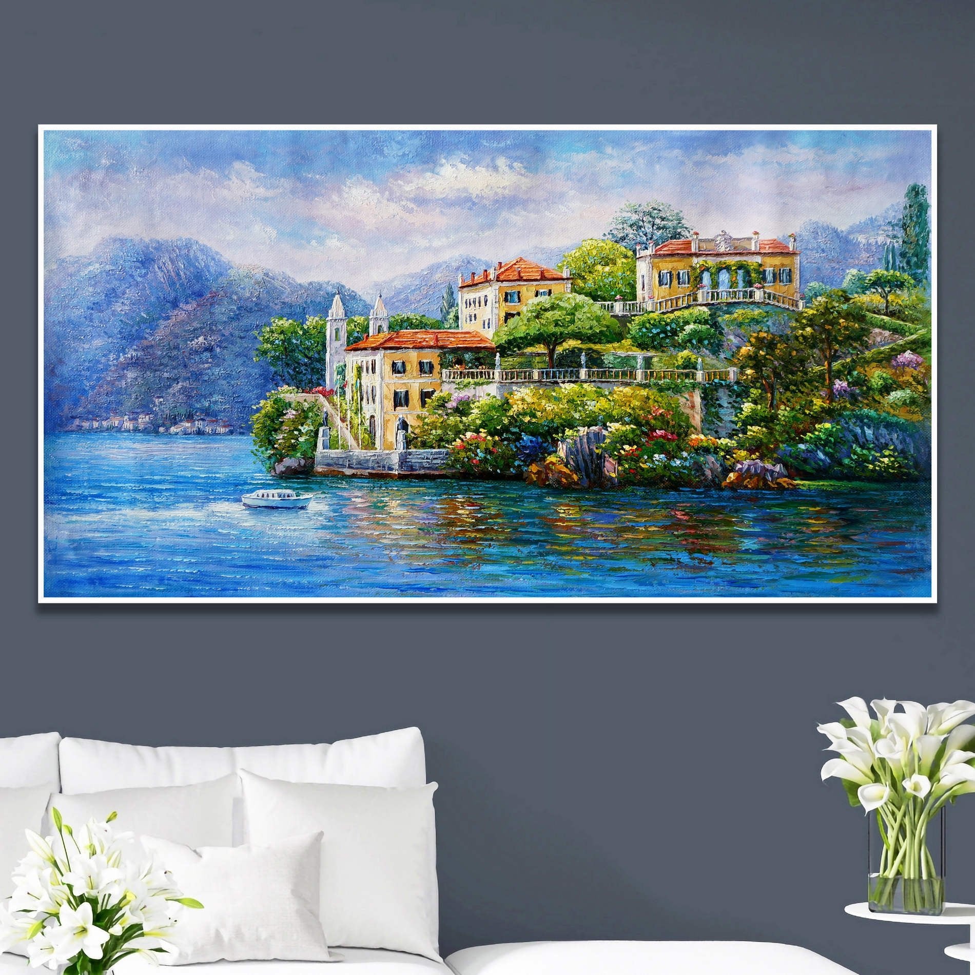 Quadro della famosa Villa del Balbianello sul lago di Como